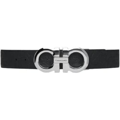 Gürtel - Reversible Gancini Belt In Blue Black - Gr. 100 - in - für Damen - Salvatore Ferragamo - Modalova