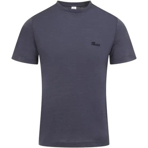 Granite Blue Mulberry Silk T-Shirt - Größe L - Berluti - Modalova