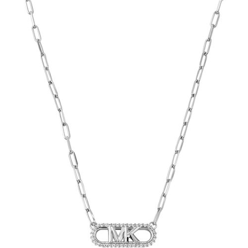 Halskette - Sterling Pavé Empire Link Pendant Necklace - Gr. unisize - in Silber - für Damen - Michael Kors - Modalova