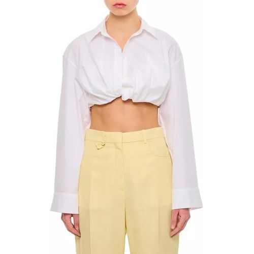 Long Sleeve Cropped Shirt - Größe 34 - white - Jacquemus - Modalova