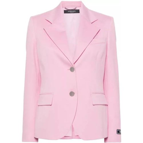 Pink Single-Breasted Jacket - Größe 38 - pink - Versace - Modalova