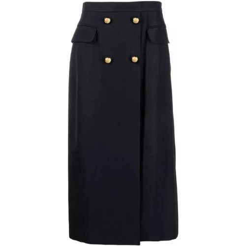 Pleated Navy Blue Midi Skirt - Größe 40 - black - alexander mcqueen - Modalova
