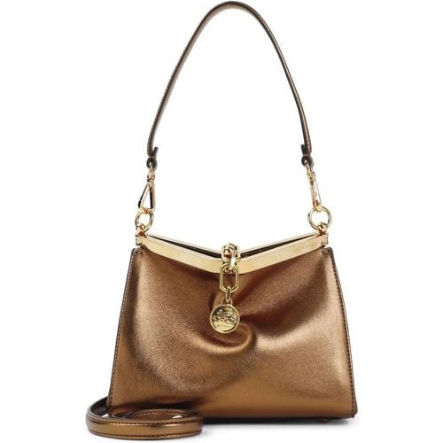 Shopper - Brown Laminated Leather Vela Bag - Gr. unisize - in - für Damen - ETRO - Modalova