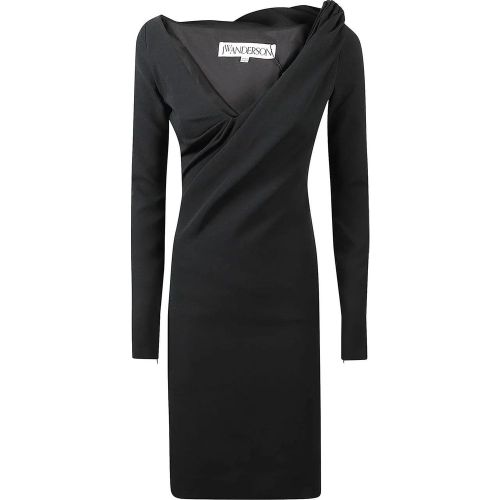 Shoulder Drape V Neck Dress Black - Größe 6 - J.W.Anderson - Modalova