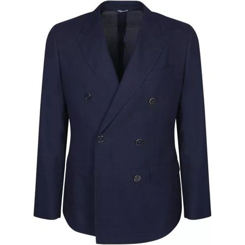 Double-Breasted Hopsack Jacket - Größe 46 - blue - Dolce&Gabbana - Modalova