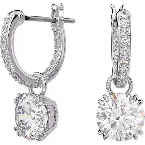 Ohrringe - Constella drop Round cut Rhodium plated - Gr. unisize - in Silber - für Damen - Swarovski - Modalova