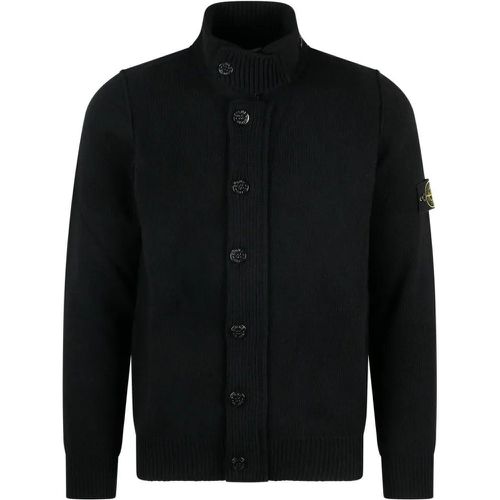 Lambswool Zip Knit Cardigan - Größe S - schwarz - Stone Island - Modalova