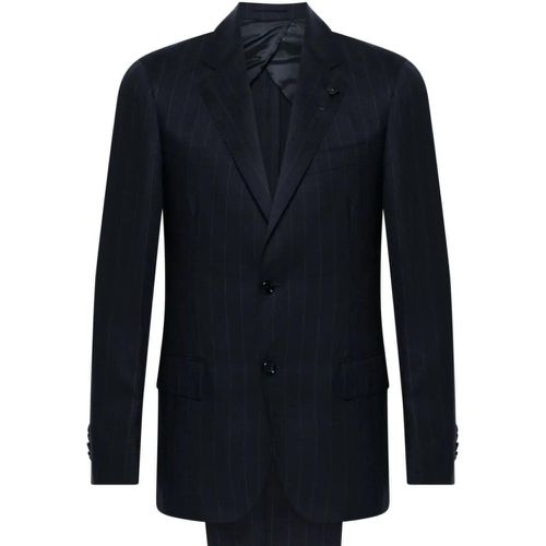 Navy Blue Virgin Wool Suit - Größe 48 - Lardini - Modalova