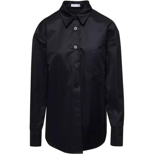 Black Long-Sleeve Shirt With Tonal Buttons In Cott - Größe 40 - black - Douuod - Modalova
