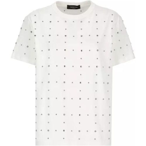 Cotton T-Shirt With Studs - Größe 40 - white - Fabiana Filippi - Modalova