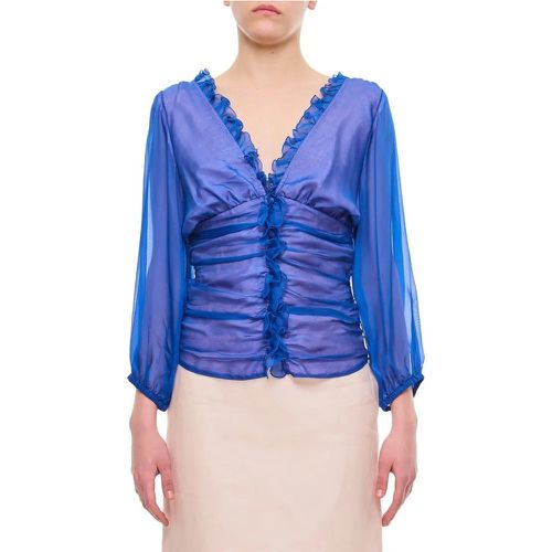 Maxine Silk Blouse - Größe M - blau - Saks Potts - Modalova