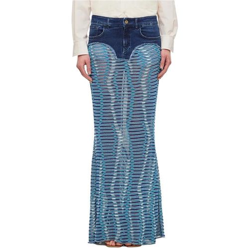 Siren Denim Jaquard Maxi Skirt - Größe 1 - Vitelli - Modalova