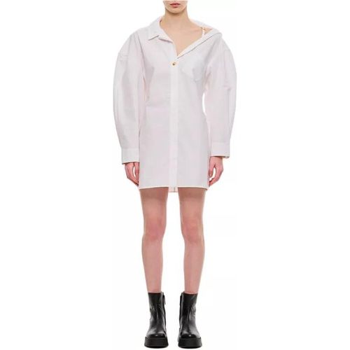 Asymmetric Shoulder Long Sleeve Shirt Dress - Größe 38 - white - Jacquemus - Modalova