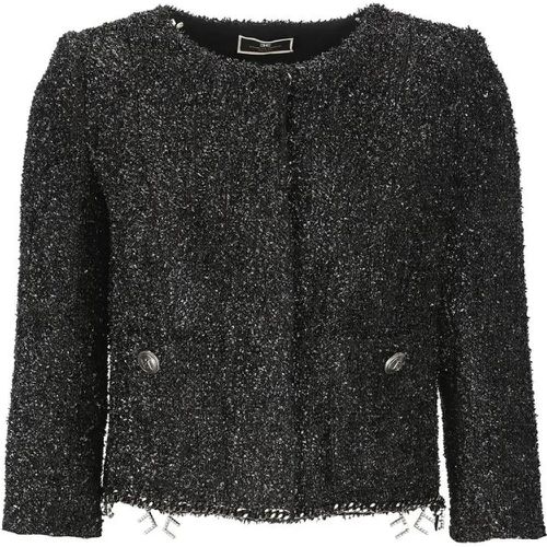 Tweed Lurex Blazer - Größe 38 - Elisabetta Franchi - Modalova