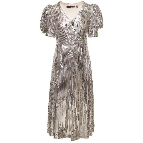Sierina' Silver-Tone Midi Dress With All-Over Sequ - Größe 34 - gray - Rotate - Modalova