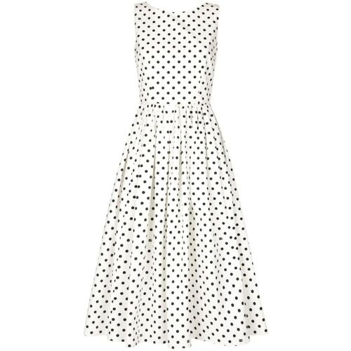 Midi Dress With Small Polka Dots - Größe 40 - weiß - Dolce&Gabbana - Modalova