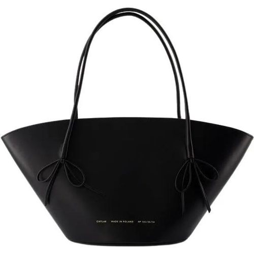 Tote - Big Shopper Bag With Bows - Leather - Black - Gr. unisize - in - für Damen - Chylak - Modalova