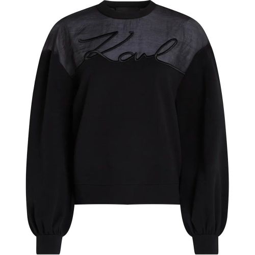 KARL-SIGNATUR-SWEATSHIRT AUS MISCHGEWEBE - Größe S - Karl Lagerfeld - Modalova