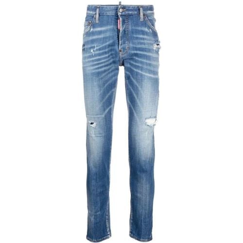 Blue Cotton Denim Jeans - Größe 44 - Dsquared2 - Modalova