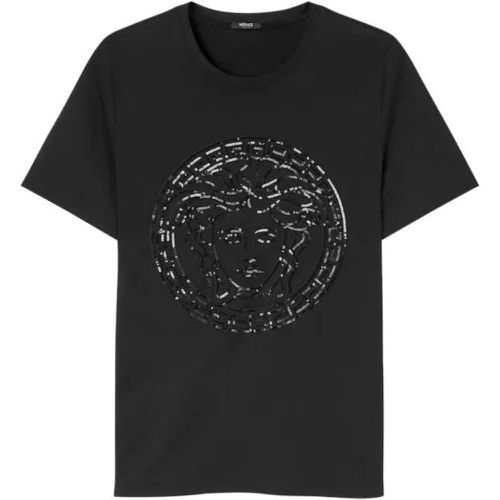 Black Embellished Medusa T-Shirt - Größe 40 - black - Versace - Modalova