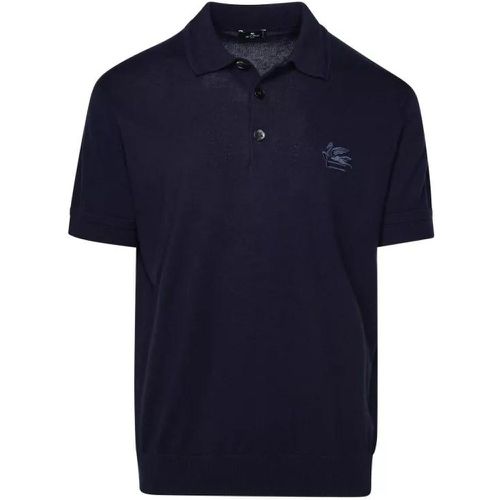 Cotton Blend Polo Shirt - Größe L - blue - ETRO - Modalova