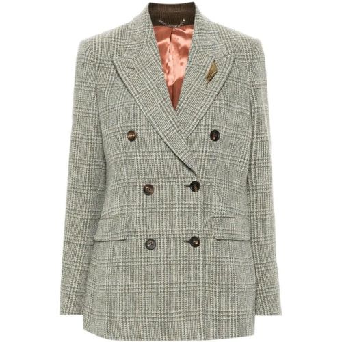 Grey Checked Double-Breasted Blazer - Größe 38 - Golden Goose - Modalova