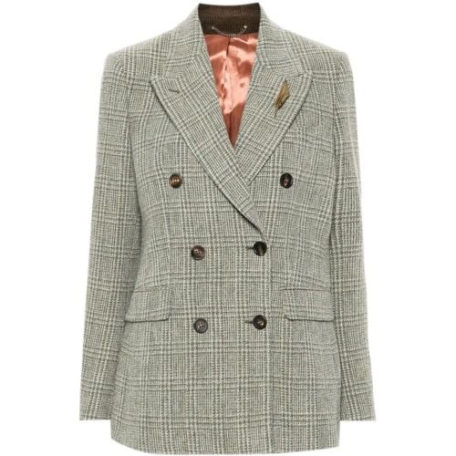 Grey Checked Double-Breasted Blazer - Größe 40 - Golden Goose - Modalova