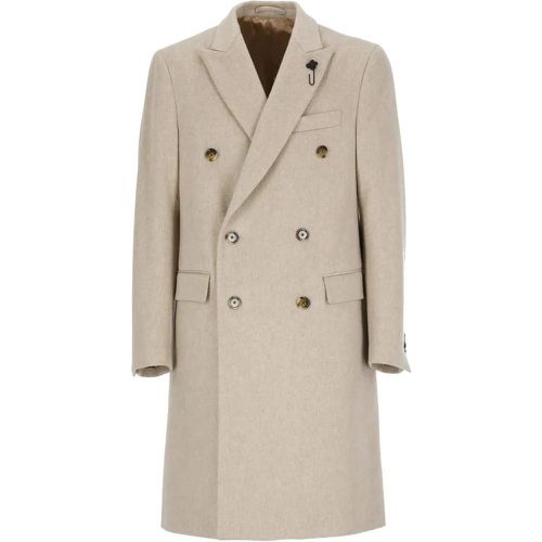 Wool Coat With Peak Lapel - Größe 48 - Lardini - Modalova