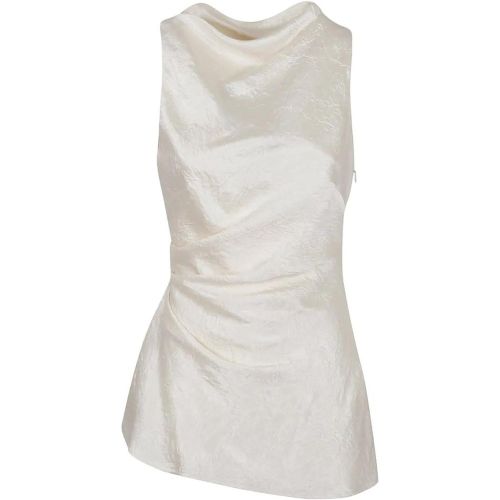 White Sleeveless Satin Top - Größe 40 - alexander mcqueen - Modalova