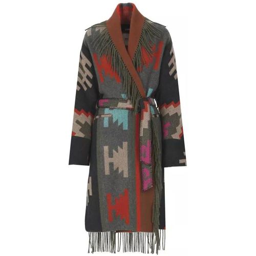 Multicolor Wool Coat - Größe 40 - gray - bazar deluxe - Modalova