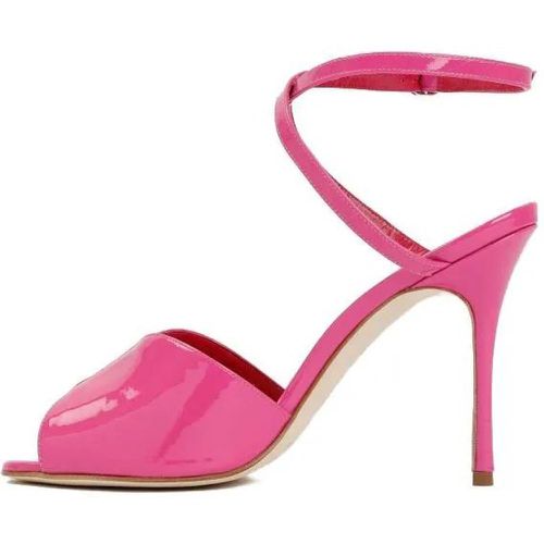 Sandalen - Patent Calf Leather Hourani Sandal - Gr. 36 (EU) - in Rosa - für Damen - Manolo Blahnik - Modalova