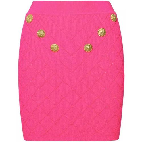 Fuchsia Viscose Blend Miniskirt - Größe 40 - Balmain - Modalova