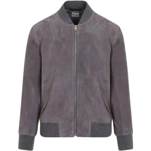 Regular Fit Suede Bomber Jacket - Größe L - grau - Paul Smith - Modalova