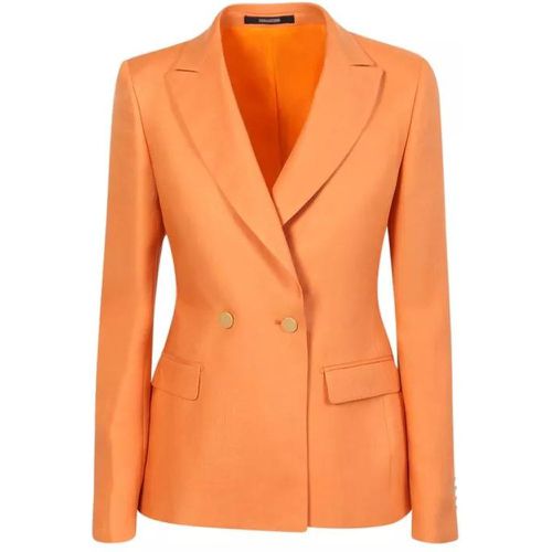 Orange Linen Double-Breasted Blazer - Größe 40 - orange - Tagliatore - Modalova