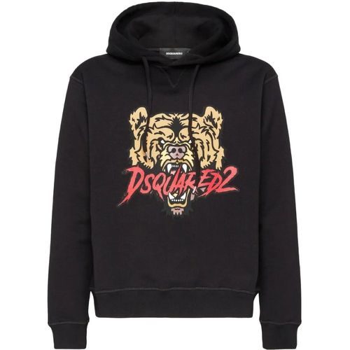 Tiger Print Sweatshirt - Größe L - schwarz - Dsquared2 - Modalova