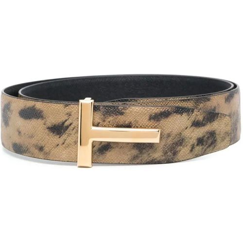 Gürtel - Leopard-Print Leather Belt - Gr. 85 - in - für Damen - Tom Ford - Modalova