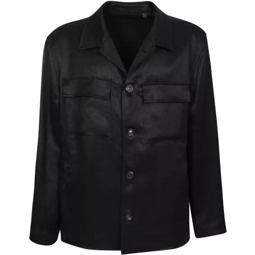 Black Linen Shirt Jacket - Größe S - black - Lardini - Modalova