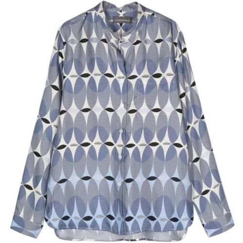 Monogram-Pattern Silk Shirt - Größe 40 - Lorena Antoniazzi - Modalova