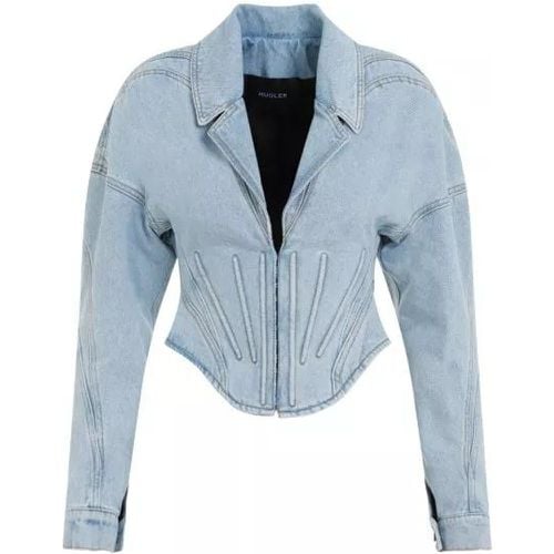 Light Blue Cotton Jacket - Größe 36 - Mugler - Modalova