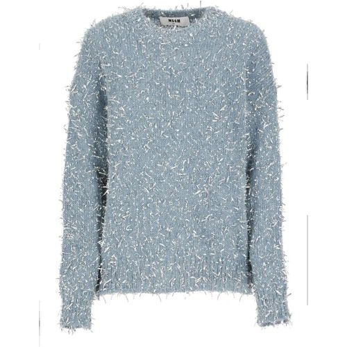 Lightblue Lurex Sweater - Größe M - MSGM - Modalova