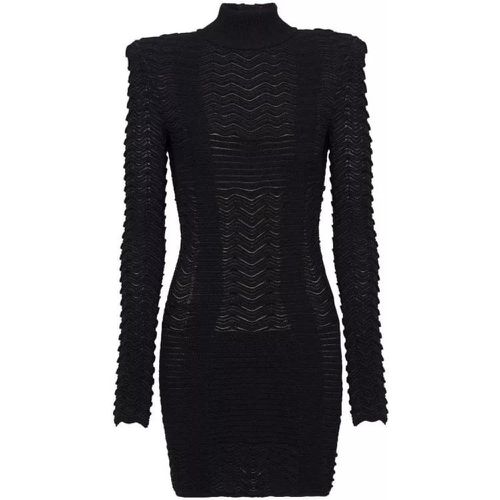 Long-Sleeve Textured Minidress - Größe 38 - black - Balmain - Modalova