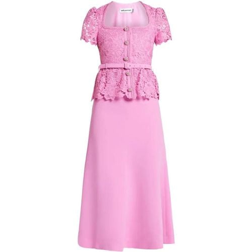 Lace Midi Dress - Größe 8 - pink - self-portrait - Modalova