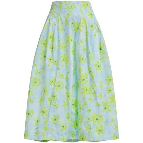 A-Line Floral-Print Cotton Midi Skirt - Größe 44 - green - Marni - Modalova