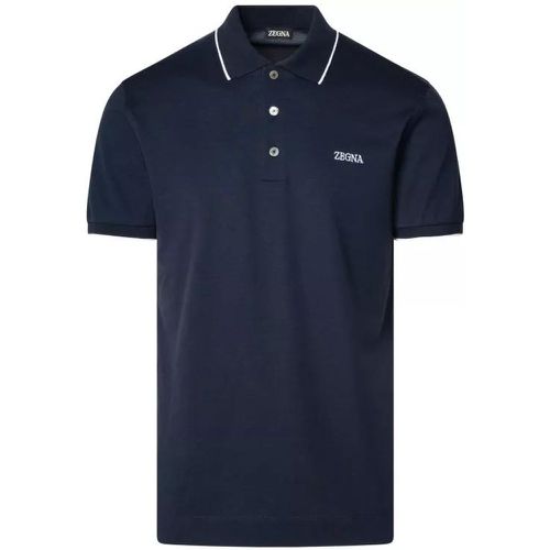 Polo Shirt In Blue Cotton - Größe 48 - blue - Zegna - Modalova