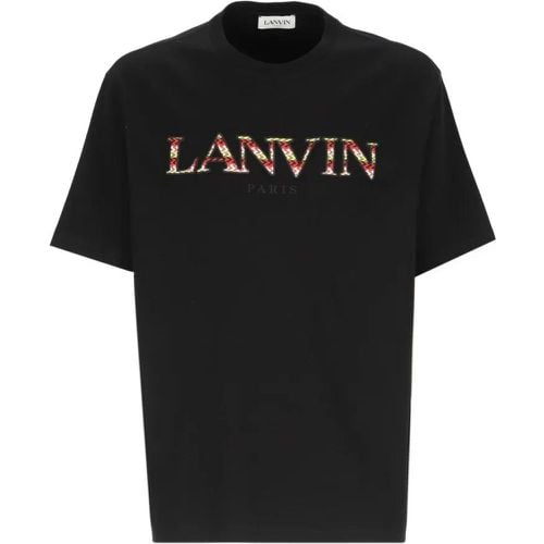 Black Cotton Tshirt - Größe L - Lanvin - Modalova