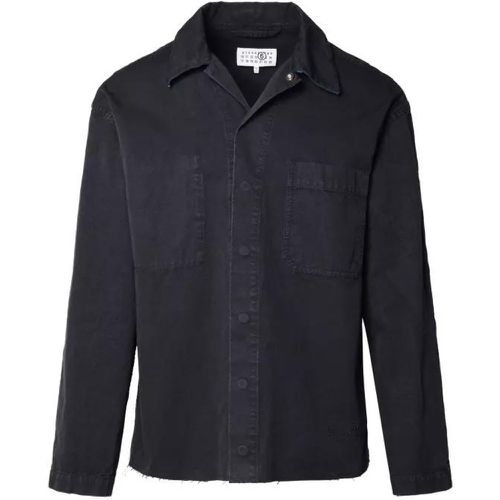 Navy Cotton Jacket - Größe 48 - blue - MM6 Maison Margiela - Modalova