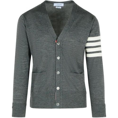 Bar' Grey Virgin Wool Cardigan - Größe 2 - Thom Browne - Modalova