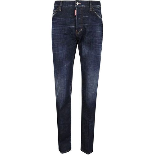 Five Pocket Stretch Denim Trousers With Localized - Größe 46 - Dsquared2 - Modalova