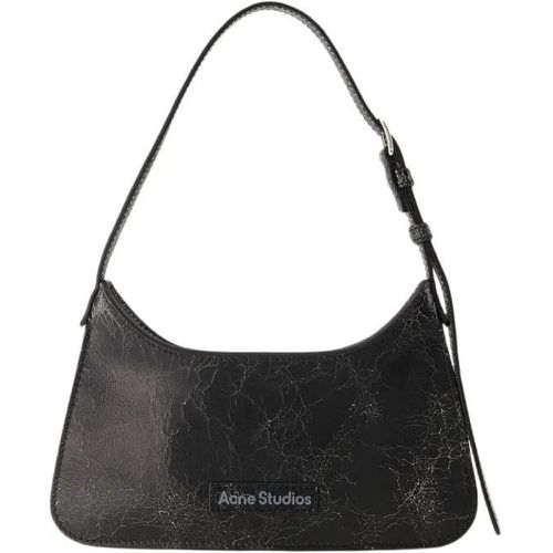 Shopper - Platt Micro Crackle Hobo Bag - Leather - Black - Gr. unisize - in - für Damen - Acne Studios - Modalova