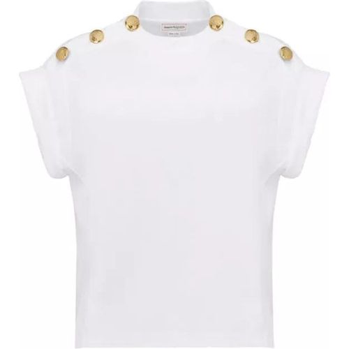 Seal Button T -Shirt - Größe 42 - white - alexander mcqueen - Modalova